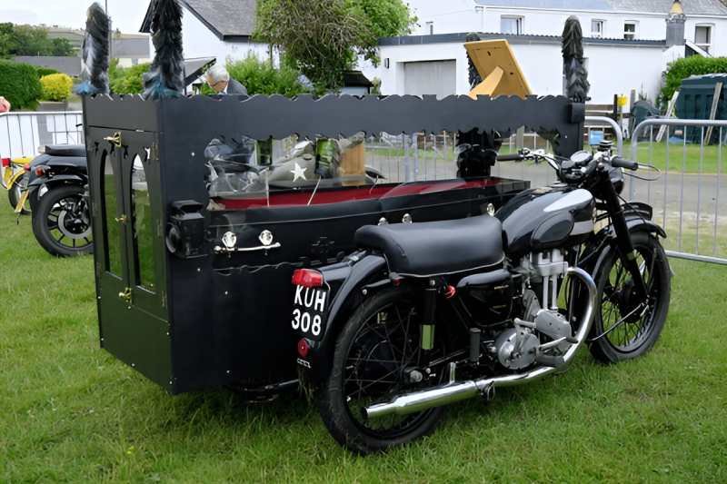 Motorcycle and Sidecar Hearse