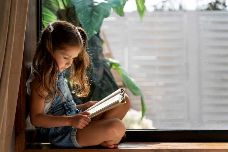 girl reading book