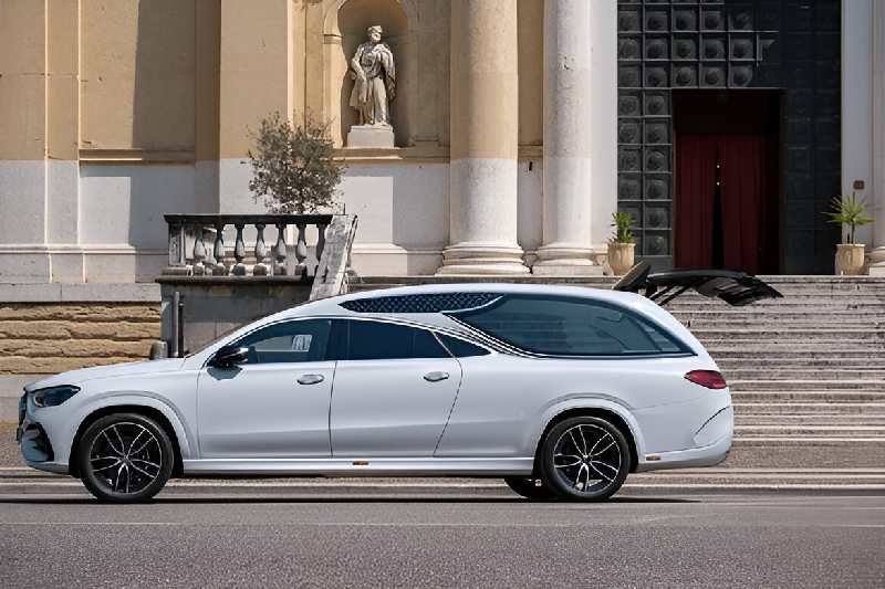 white-funeral-car