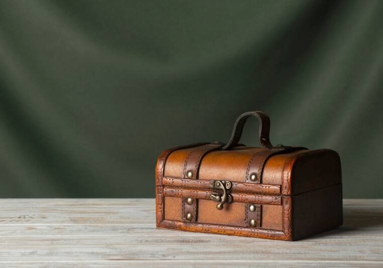 View of vintage treasure chest